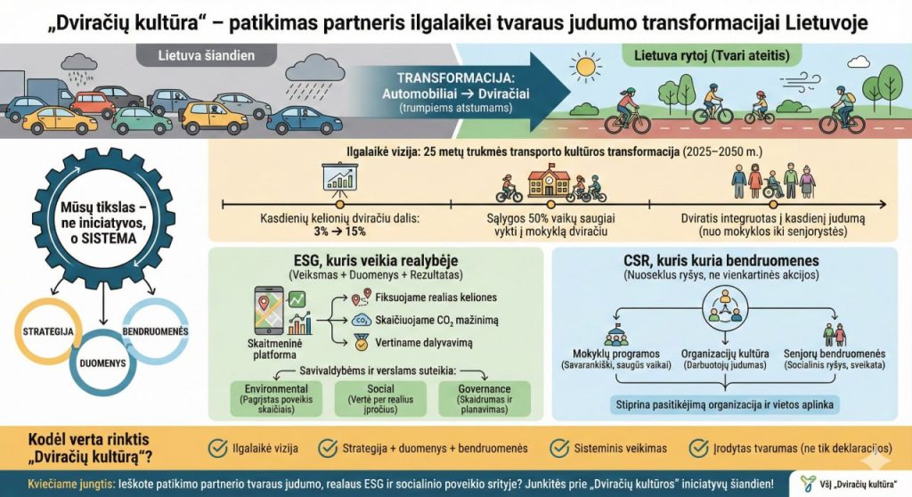 „Dviračių kultūra“ – patikimas partneris ilgalaikei tvaraus judumo transformacijai Lietuvoje