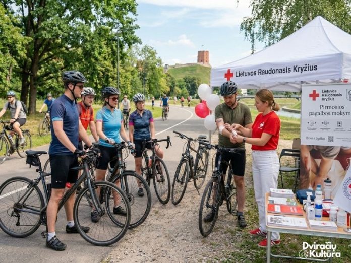 Dviračių kultūra ir Lietuvos Raudonasis Kryžius bendradarbiaus stiprinant saugų judumą ir pirmosios pagalbos žinias