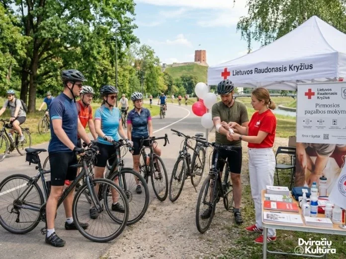 Dviračių kultūra ir Lietuvos Raudonasis Kryžius bendradarbiaus stiprinant saugų judumą ir pirmosios pagalbos žinias
