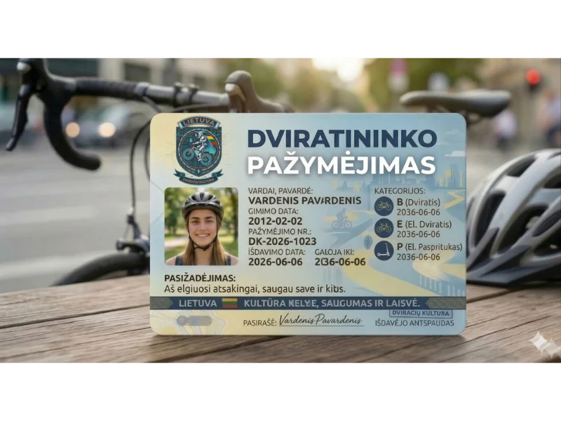 Dviratininko pazymejimas - Dviračių kultūra - Lietuvos automobilininku sajunga