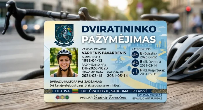 Dviratininko pazymejimas