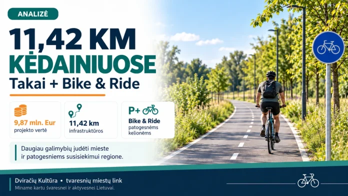 Kėdainių 11,42 km dviračių infrastruktūros ir Bike & Ride projekto analizės iliustracija